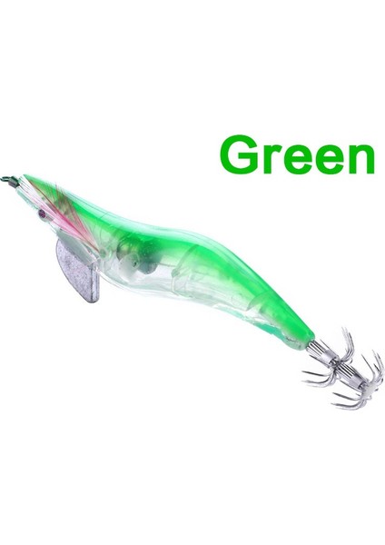Yeşil Stil Flysand Yanıp Sönen LED Işık Kurşun Platin Kalamar Jig Kanca Ahşap Karides Yapay Balıkçılık Lures Ahtapot Cuttlefrimp Sert Yem (Yurt Dışından)