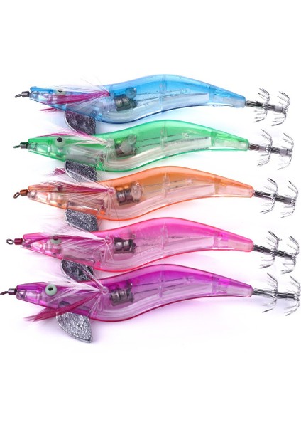 Yeşil Stil Flysand Yanıp Sönen LED Işık Kurşun Platin Kalamar Jig Kanca Ahşap Karides Yapay Balıkçılık Lures Ahtapot Cuttlefrimp Sert Yem (Yurt Dışından) modelleri