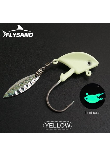 Sarı Stil 3.5g Flysand Sert Yem Jig Cazibesi Yemler Balıkçılık Jig Kanca Kaşık Paslanmaz Sheel Er Söğüt Döküm Bıçakları Kiti Flysand Fis (Yurt Dışından)