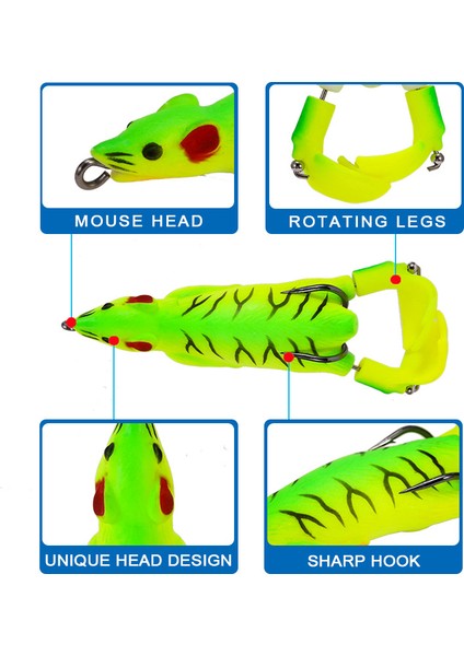 No.2 Tarzı Yumuşak Fare Balıkçılık Cazibesi 9 cm 12G Çift Pervane Wobblers 3D Simülasyon Yüzen Yemler Isca Yapay Bas Olta Takımı Pesca (Yurt Dışından)