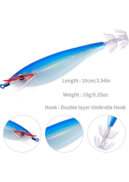 No.6 Stili Esca Eging Kalamar Ahşap Karides Kancalar Cazibesi Ahtapot Yem 10 cm 10G Aydınlık Ahtapot Yem Balıkçılık Için Ürünler Yapay Yem (Yurt Dışından)