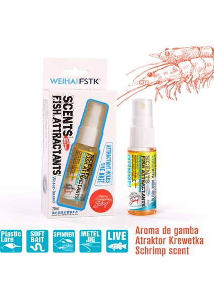Karides Tarzı 20ML Güçlü Frimp Çekici Metal Jig Balıkçılık Kokusu Lezzet Yağ Kokuları Her Türlü Yem ve Yem Için Peynir Kokusu (Yurt Dışından)