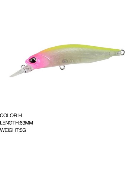 H Tarzı 6.3 cm 5g Balıkçılık Cazibesi Minnow Wobbler Rozante Uspending Trolling Jerkbait Swimbait Yapay Yem Tatlı Su Bas Yem (Yurt Dışından)