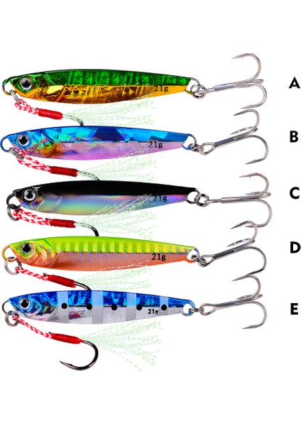 Renklig Tarzı 21G-6.7CM 1 Adet 7g 10G 21G 40G 60G Metal Döküm Yavaş Jig Kaşık Jig Sert Yem Yem Balık Levrek Balıkçılık Cazibesi Wobbler Erbait Mücadele (Yurt Dışından)