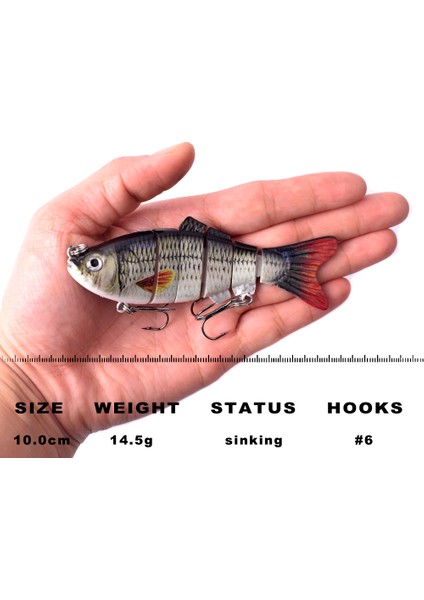 CC21-15 Tarzı Ccltba 6 Eklemli Swimbait Batan Wobblers Balıkçılık Lures Crankbait Pike Için Sert Yapay Yemler Alabalık Bas Olta Takımı Cazibesi (Yurt Dışından) fırsatları