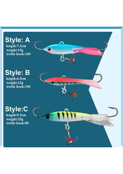 25G-012 Tarzı Balık Kral G Dikey Metal Jig Kış Buz Balıkçılık Cazibesi 3D Göz Sert Yapay Yem Dengeleyici Balıkçılık Wobblers (Yurt Dışından) fırsatları