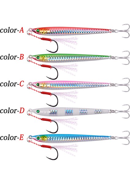 Tlg Shop D-2 Kanca Stili 10G 1 Adet Yavaş Uzun Metal Jig Balıkçılık Cazibesi G Döküm Jig Kaşık Yapay Kıyı Balık Yemi Levrek Balıkçılık (Yurt Dışından)