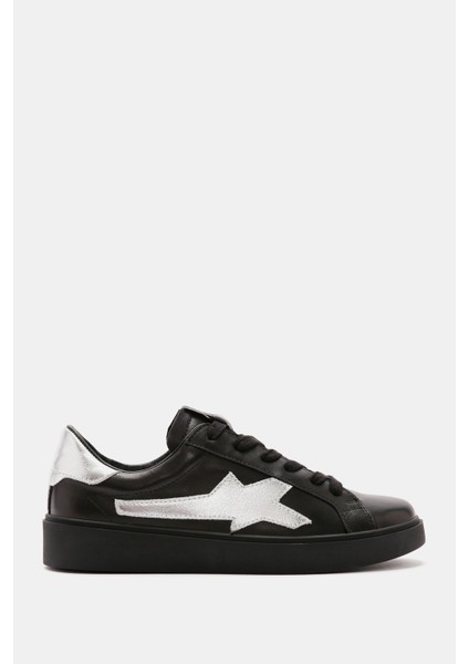 Louie Kadın Siyah Deri Sneaker