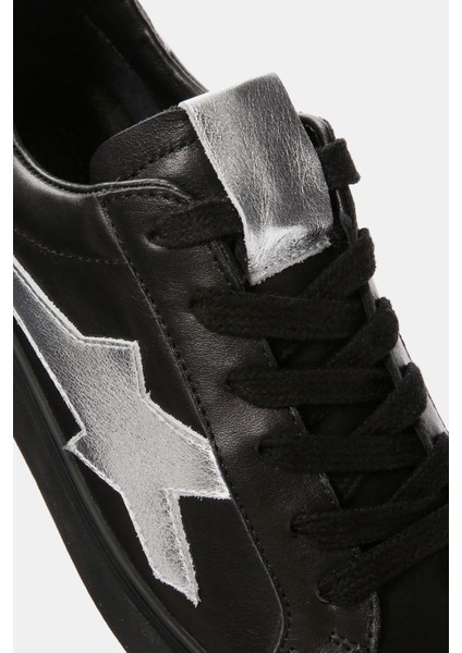 Louie Kadın Siyah Deri Sneaker