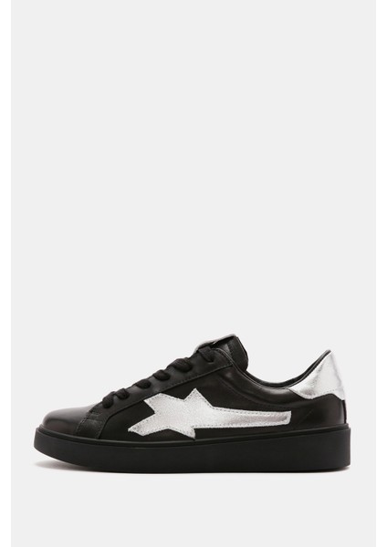 Louie Kadın Siyah Deri Sneaker