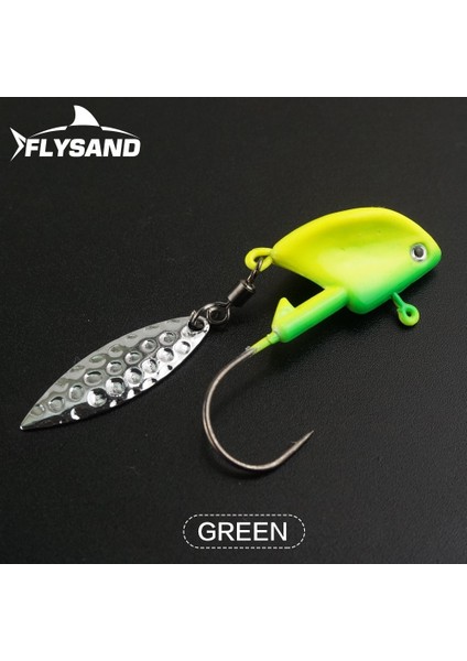 Yeşil Stil 10 gr Flysand Sert Yem Jig Cazibesi Yemler Balıkçılık Jig Kanca Kaşık Paslanmaz Sheel Er Söğüt Döküm Bıçakları Kiti Flysand Fis (Yurt Dışından)
