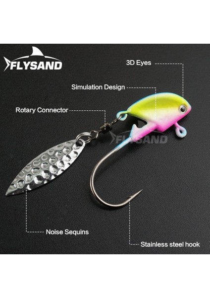 Yeşil Stil 10 gr Flysand Sert Yem Jig Cazibesi Yemler Balıkçılık Jig Kanca Kaşık Paslanmaz Sheel Er Söğüt Döküm Bıçakları Kiti Flysand Fis (Yurt Dışından)