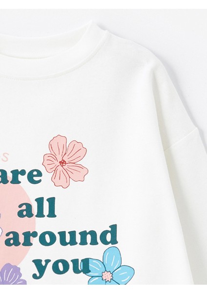 Rio - Örme Baskı Detaylı Sweatshirt - Beyaz fırsatları