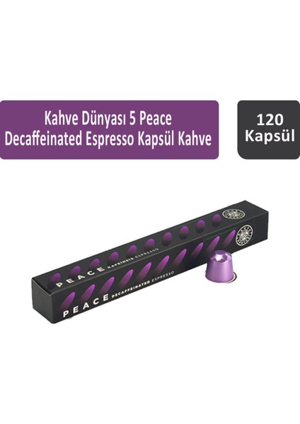 Kahve Dünyası 5 Peace Decaffeinated Espresso Kapsül Kahve 120 Kapsül