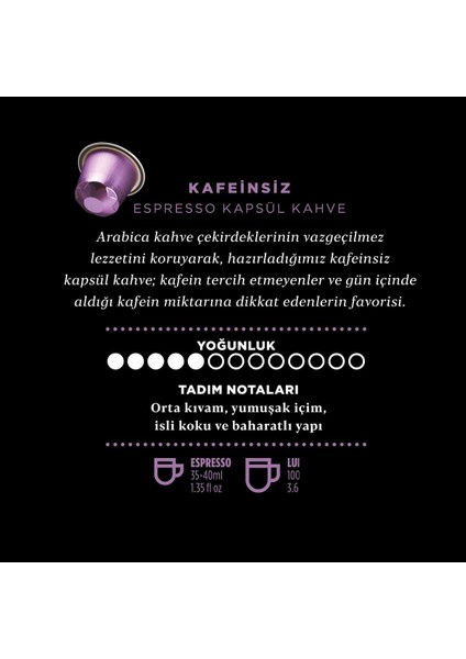 Kahve Dünyası 5 Peace Decaffeinated Espresso Kapsül Kahve 120 Kapsül