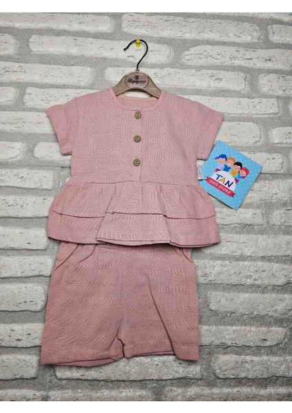 Önü Düğmeli Fırfırlı Elbise