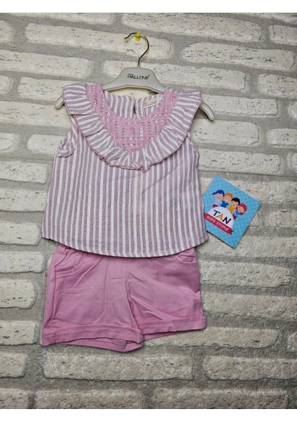 Fırfır Buluzlü Şortlu Takım