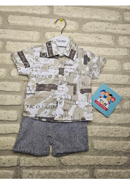 keten şortlu yazı detaylı takım fiyatları