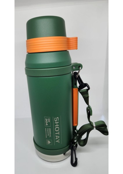 Vacuum Bottle 2 Lt Vakum Termos ST-8217 Haki - Turuncu