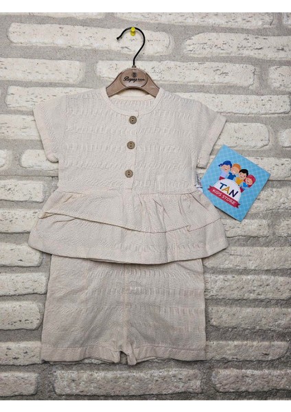 Önü Düğmeli Fırfırlı Elbise