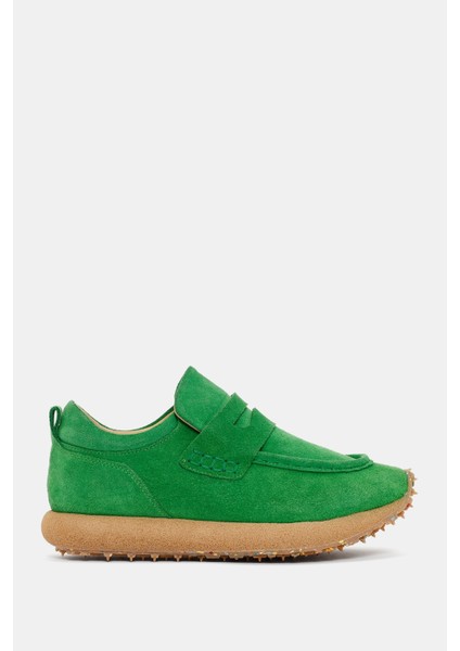 Troy Kadın Yeşil Gerçek Süet Deri Sneaker