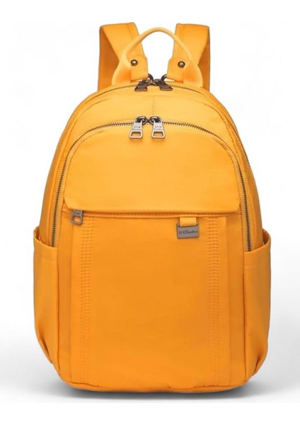 21K - Barcelona Saten Kumaş Kadın Sırt Çantası BC2113 - Hardal