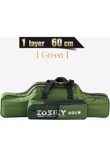 1-Katmanlı-0,6m-Yeşil Stil Olta Saklama Çantası Oxford Kumaş Çok Fonksiyonlu Katman Siyah Yeşil (Yurt Dışından)