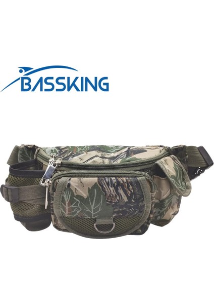 Basskıng Balıkçı Çantası Çok Fonksiyonlu Açık Bel Çantası Taşınabilir Cazibesi Bel Paketi Askılı Çanta Kutup Paketi Olta Takımı Çanta (Yurt Dışından)