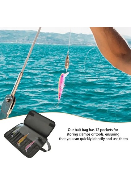 Siyah Stil 12 Yuvaları Balıkçılık Cazibesi Çanta Düzenleyici Yem Saklama Çantası Su Geçirmez Aşınmaya Dayanıklı Ayarlanabilir Jig Cep Olta Takımı Aksesuarları (Yurt Dışından) indirimleri