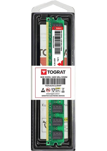 8gb DDR3L 1600 Mhz Masaüstü Pc Ram Bellek - TGR16LN11/8WP - 1.35V