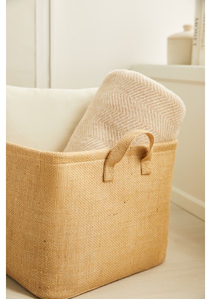 Jüt Dolap İçi Çamaşır Çocuk Odası Oyuncak Düzenleyici Katlanır Saklama Sepeti Organizer 42x31x25 cm modelleri
