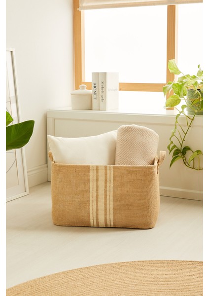 Jüt Dolap İçi Çamaşır Çocuk Odası Oyuncak Düzenleyici Katlanır Saklama Sepeti Organizer 42x31x25 cm fırsatları