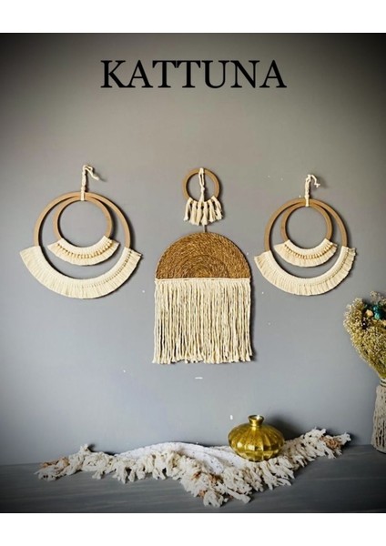 Bohem Makrome Duvar Dekorasyon Ürünü 4’lü Set