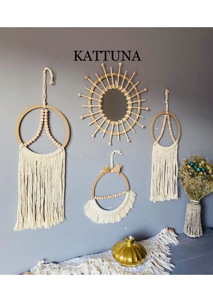 Wall Art Bohem Makrome Duvar Dekorasyon Ürünü 4’lü Set ZRN280 fiyatları