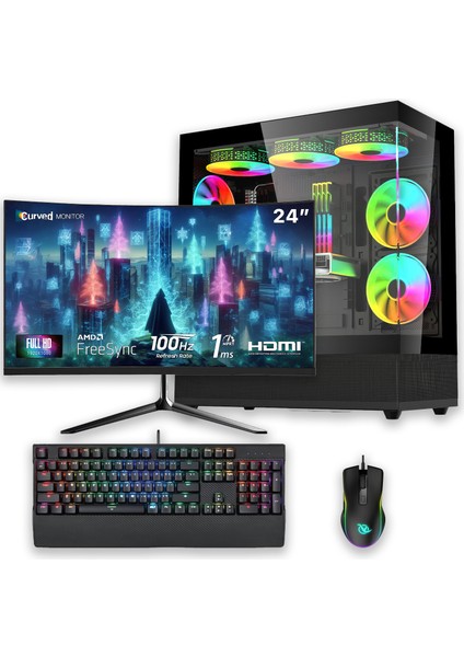 E-Vix Dryad I5-12400F 16GB 256GB M.2 Nvme 6800 Xt Gddr6 16GB 24" Oyuncu Masaüstü Bilgisayarı