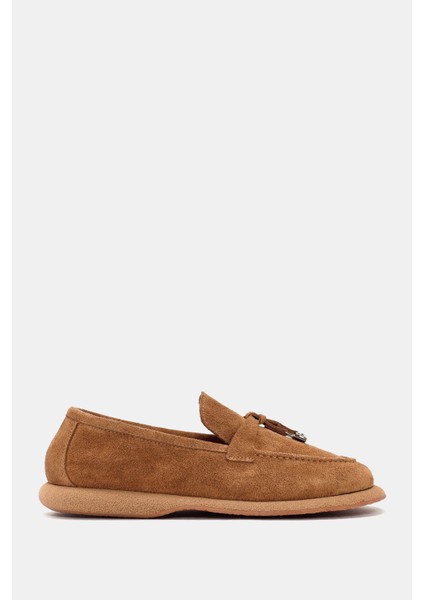 Be Style  Aden Kadın Camel Süet Deri Loafer