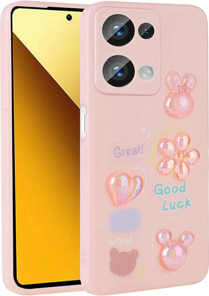 Case 4u Xiaomi Poco M6 Pro 4g Kılıf Kabartma Figürlü Parlak Toys Silikon Kapak Pembe