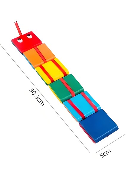 Eğitici Ahşap Oyuncak | Kitap Şeklinde Ahşap Tırtıl Oyuncak