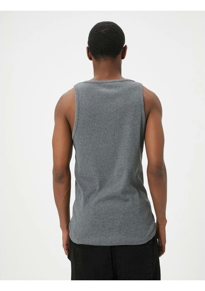 Basic Atlet Yuvarlak Yaka Pamuk Karışımlı - Koton - 4SAM30007MK - Gri - L modelleri