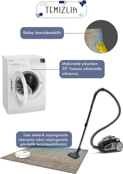 Geometrik Gri Dijital Kaymaz Taban Yıkanabilir Modern Çizgili Halı Yolluk