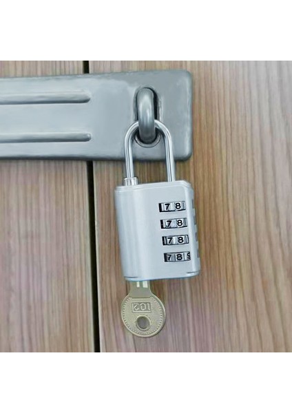 4 Haneli 29 mm Şifreli Sıfırlanabilir Dolap Bagaj Kilidi Asma Kilit CIN529SLV