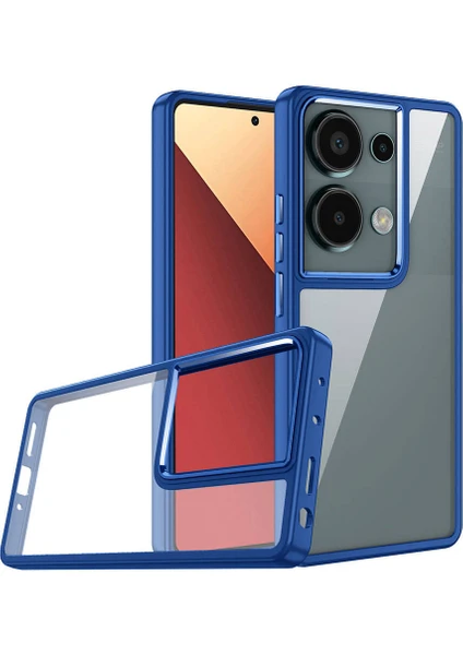 Case 4u Xiaomi Redmi Note 13 Pro 4g Kılıf Flora Kapak Mavi