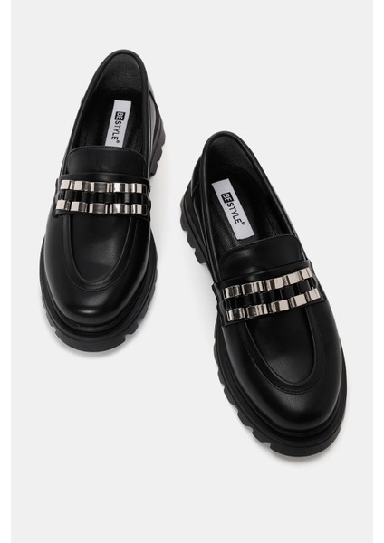 Be Style  Roll Kadın Siyah Loafer