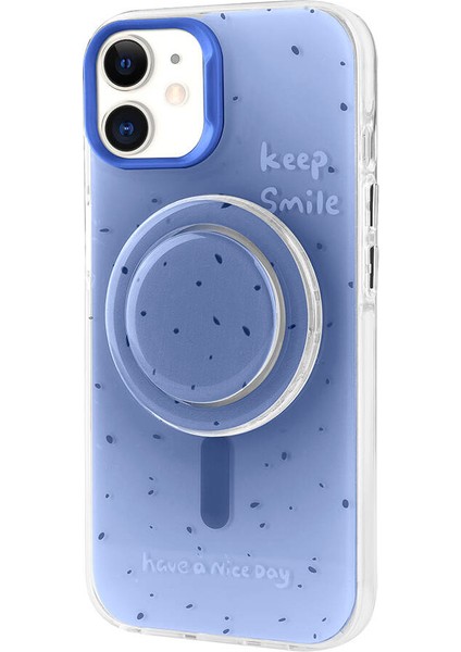 Apple iPhone 11 Zore Magsafe Şarj Özellikli Tak-Çıkar Pop Soketli Zore Tiktok Kapak-Mavi
