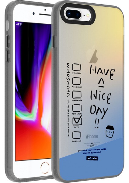 Zeyline Apple iPhone 8 Plus Uyumlu Desenli Zore Dragon Sert Kapak-Have