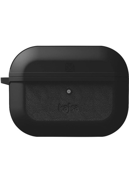 Airpod Pro 2 Uyumlu Kılıf Kajsa Luxe Collection Kablosuz Şarj Uyumlu Koruyucu Kılıf Siyah
