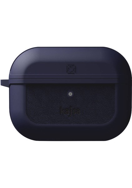Airpod Pro 2 Uyumlu Kılıf Kajsa Luxe Collection Kablosuz Şarj Uyumlu Koruyucu Kılıf Lacivert