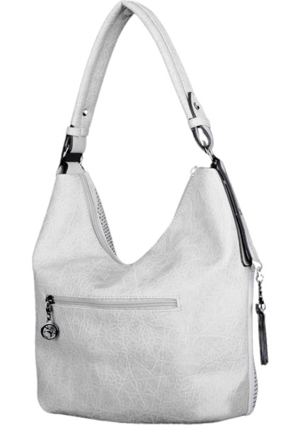 Nas Bag Kadın Omuz Çantası - Beyaz Gümüş modelleri
