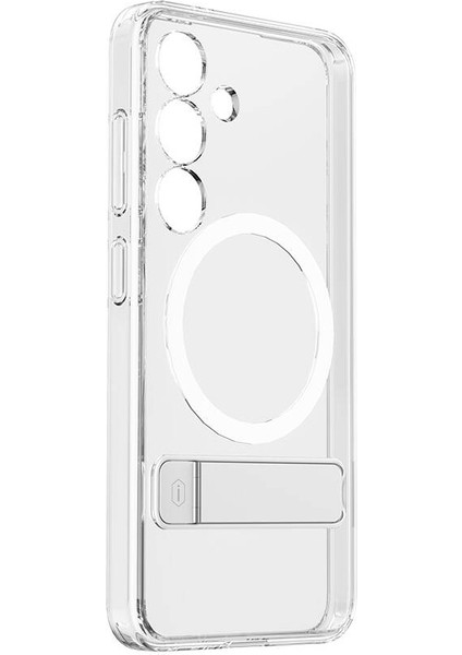 Galaxy S24 Kılıf Magsafe Şarj Özellikli Kamera Korumalı Standlı Wiwu KCC-025 Aurora Serisi Şeffaf
