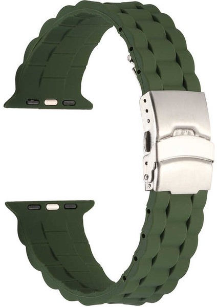 Watch 38MM Krd-72 Uyumlu Kordon Zyl Koyu Yeşil